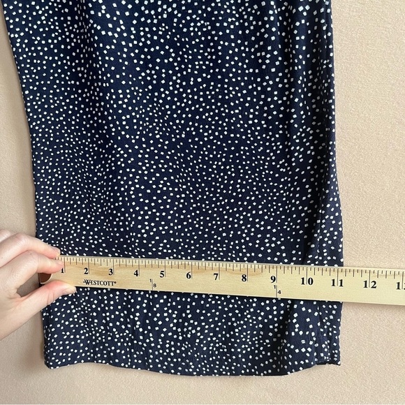 Other Stories Wide Leg Pants Ankle Polka Dot Speckled Navy Blue in 6 - Picture 13 of 14